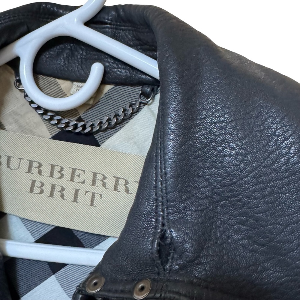 Burberry Black Lamb Leather Double-Breasted Trench Coat Size 2US - Picture 13 of 13